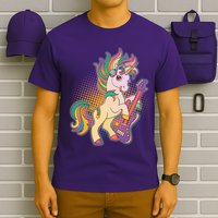 Retro Rocker Rainbow Unicorn T-Shirt