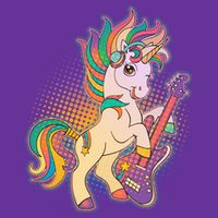 Retro Rocker Rainbow Unicorn T-Shirt