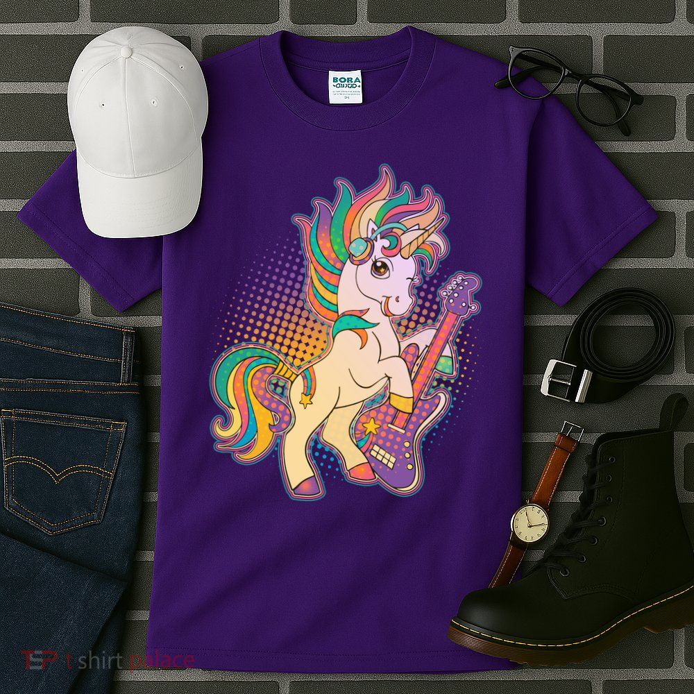 Retro Rocker Rainbow Unicorn Tall T-Shirt