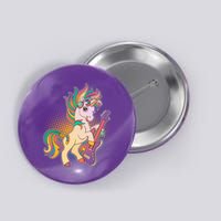 Retro Rocker Rainbow Unicorn Button