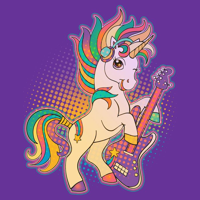 Retro Rocker Rainbow Unicorn Magnet