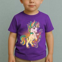 Retro Rocker Rainbow Unicorn Toddler T-Shirt