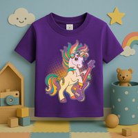 Retro Rocker Rainbow Unicorn Toddler T-Shirt