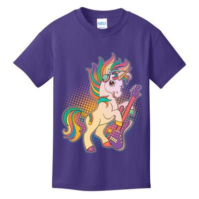 Retro Rocker Rainbow Unicorn Kids T-Shirt