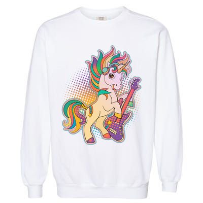 Retro Rocker Rainbow Unicorn Garment-Dyed Sweatshirt