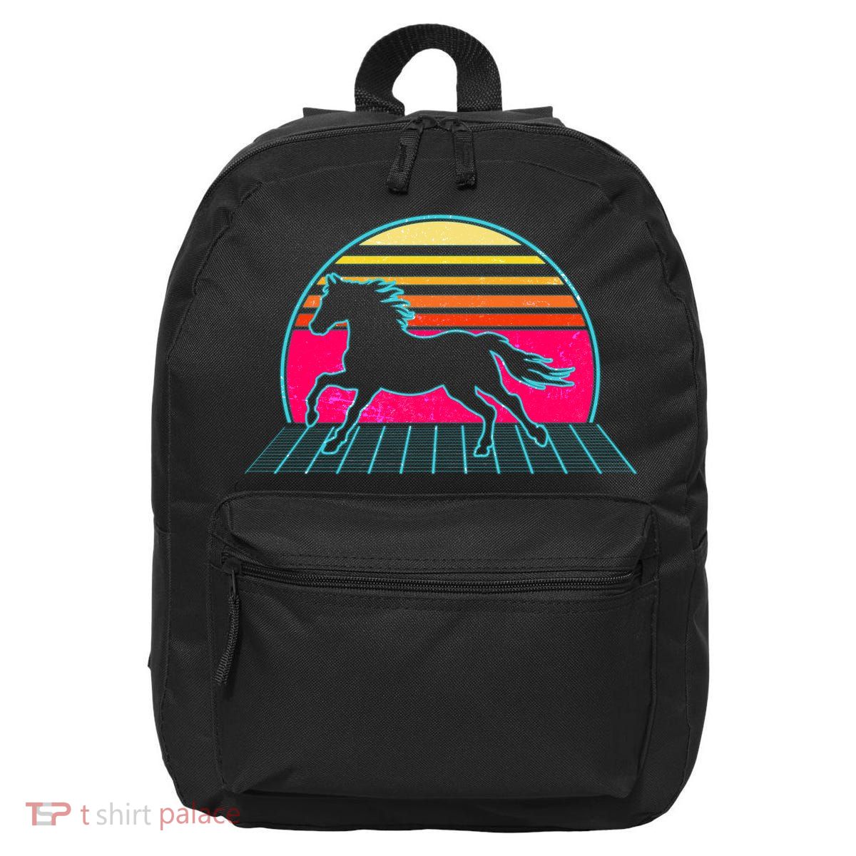 Retro Running Horse Silhouette 16 in Basic Backpack