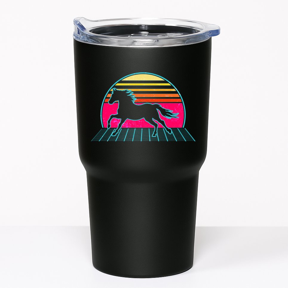 Retro Running Horse Silhouette Tumbler