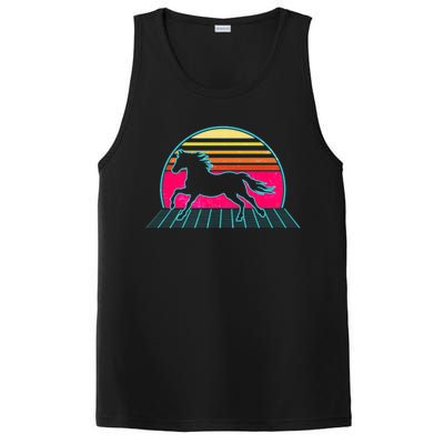 Retro Running Horse Silhouette PosiCharge Competitor Tank