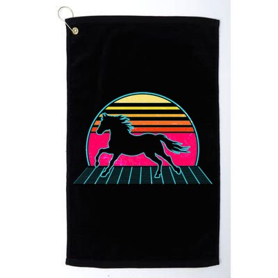 Retro Running Horse Silhouette Golf Towel