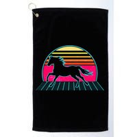 Retro Running Horse Silhouette Golf Towel