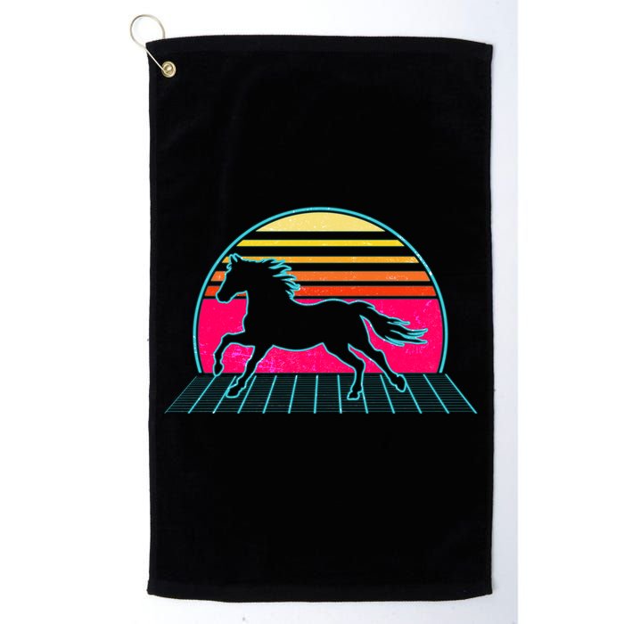 Retro Running Horse Silhouette Golf Towel