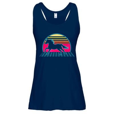 Retro Running Horse Silhouette Ladies Essential Flowy Tank