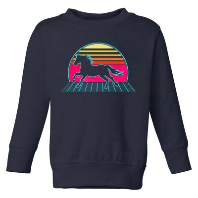 Retro Running Horse Silhouette Toddler Sweatshirt