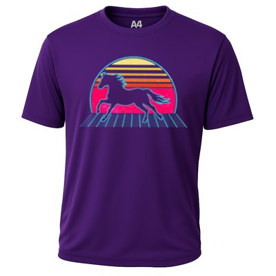 Retro Running Horse Silhouette Performance Shirt
