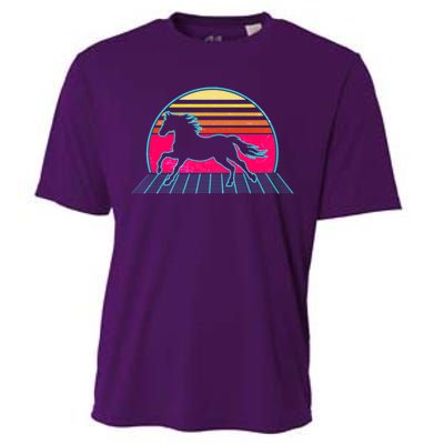 Retro Running Horse Silhouette Cooling Performance Crew T-Shirt