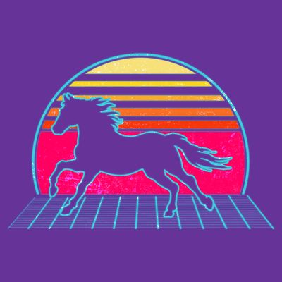 Retro Running Horse Silhouette T-Shirt