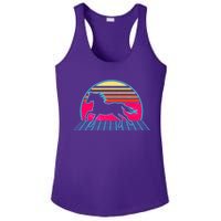 Retro Running Horse Silhouette Ladies PosiCharge Competitor Racerback Tank