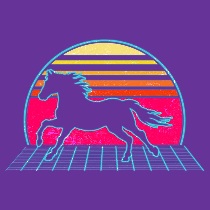 Retro Running Horse Silhouette Magnet