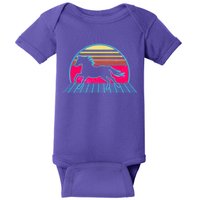 Retro Running Horse Silhouette Baby Bodysuit