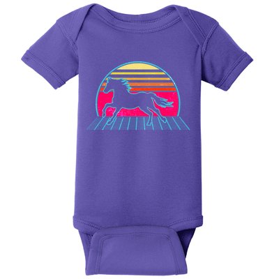 Retro Running Horse Silhouette Baby Bodysuit