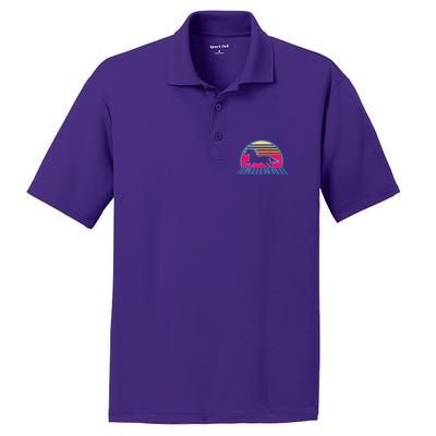 Retro Running Horse Silhouette PosiCharge RacerMesh Polo