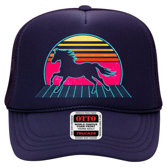 Retro Running Horse Silhouette Trucker Hat