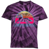 Retro Running Horse Silhouette Kids Tie-Dye T-Shirt