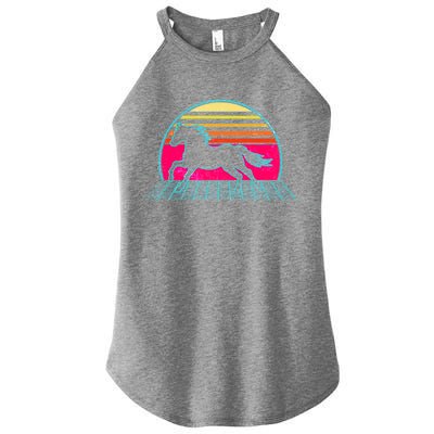 Retro Running Horse Silhouette Women's Perfect Tri Rocker Tank