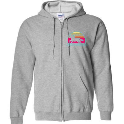 Retro Running Horse Silhouette Full Zip Hoodie