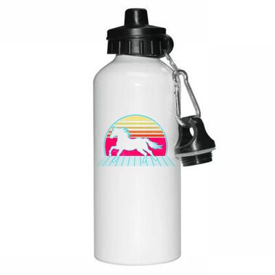 Retro Running Horse Silhouette Aluminum Water Bottle