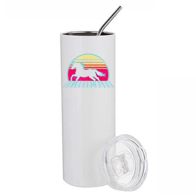 Retro Running Horse Silhouette Stainless Steel Tumbler