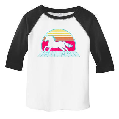 Retro Running Horse Silhouette Toddler Fine Jersey T-Shirt