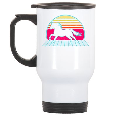 Retro Running Horse Silhouette Stainless Steel Travel Mug