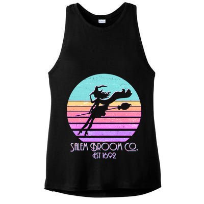 Retro Salem Broom Co. Est 1692 Halloween Ladies PosiCharge Tri-Blend Wicking Tank