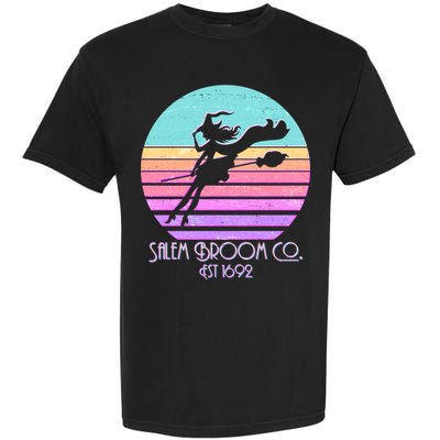 Retro Salem Broom Co. Est 1692 Halloween Garment-Dyed Heavyweight T-Shirt