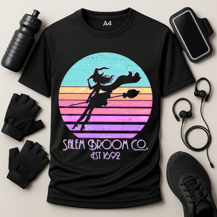 Retro Salem Broom Co. Est 1692 Halloween Cooling Performance Crew T-Shirt