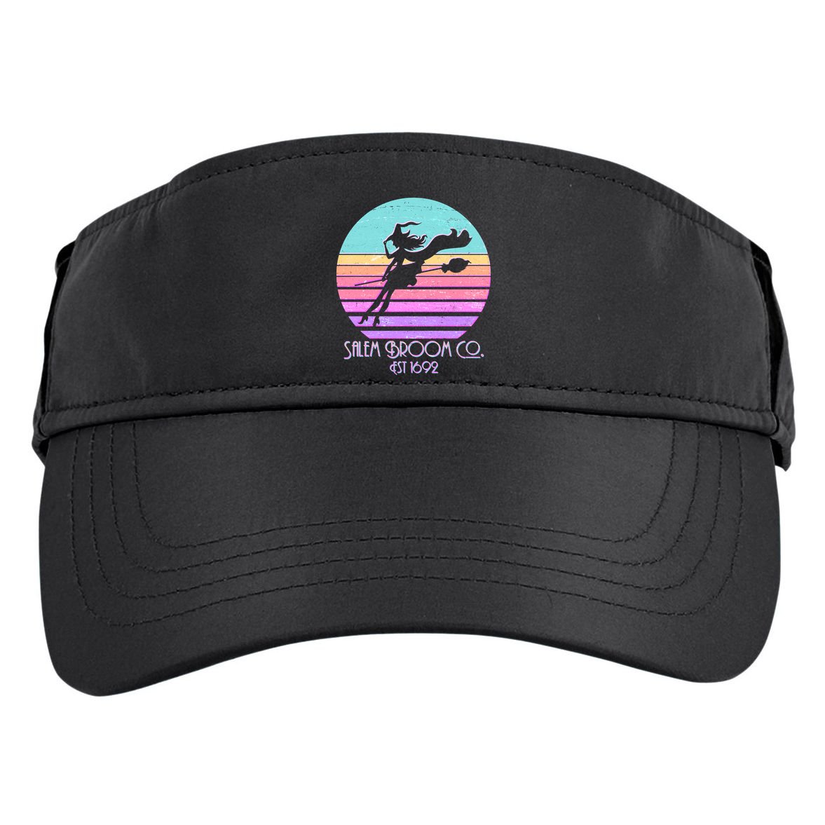 Retro Salem Broom Co. Est 1692 Halloween Adult Drive Performance Visor