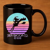 Retro Salem Broom Co. Est 1692 Halloween 11oz C Handle Ceramic Mug