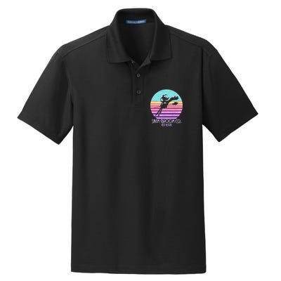 Retro Salem Broom Co. Est 1692 Halloween Dry Zone Grid Polo