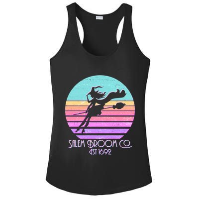 Retro Salem Broom Co. Est 1692 Halloween Ladies PosiCharge Competitor Racerback Tank