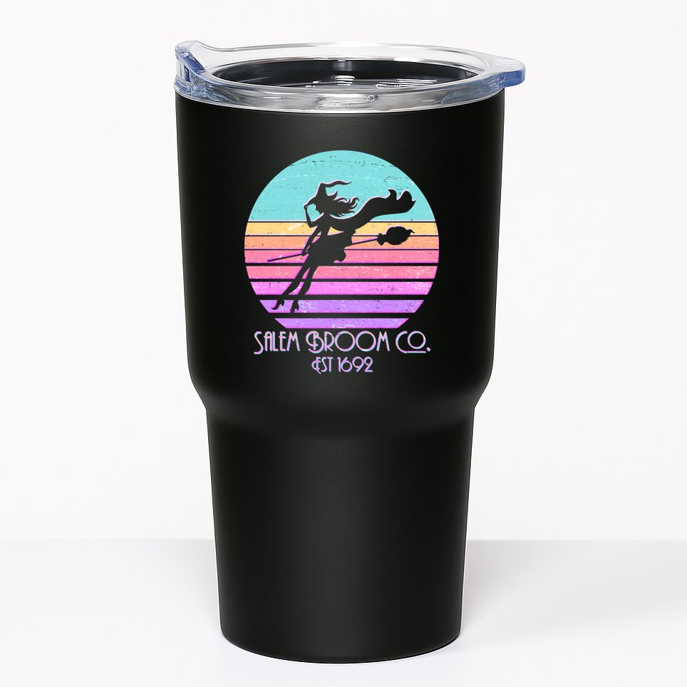 Retro Salem Broom Co. Est 1692 Halloween Tumbler