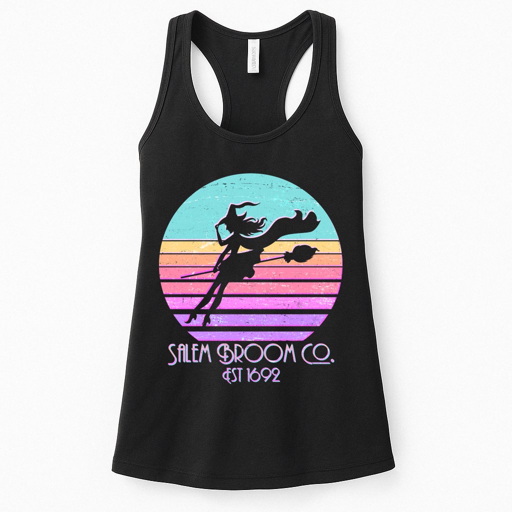 Retro Salem Broom Co. Est 1692 Halloween Womens Tank Top