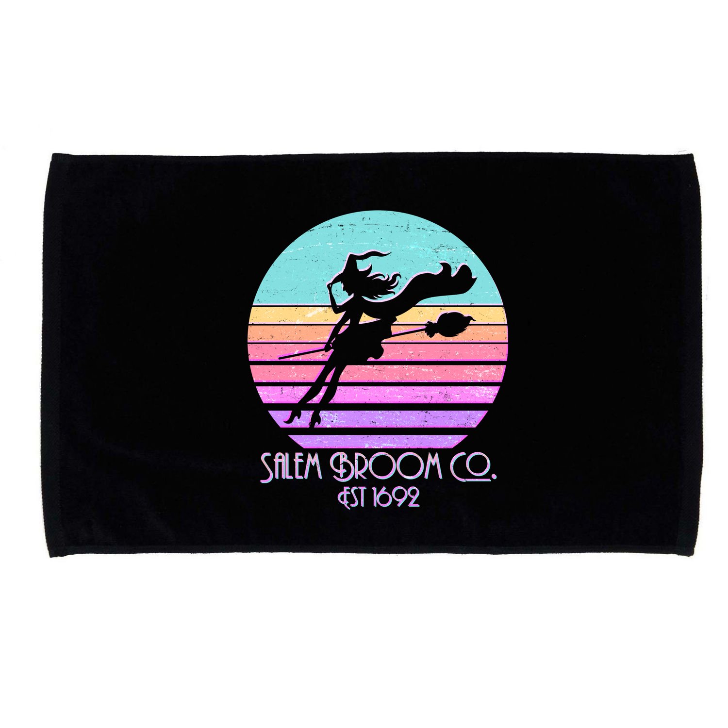 Retro Salem Broom Co. Est 1692 Halloween Microfiber Hand Towel