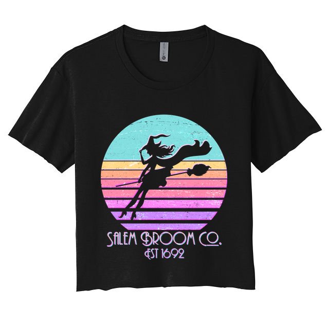 Retro Salem Broom Co. Est 1692 Halloween Crop Top