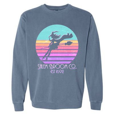 Retro Salem Broom Co. Est 1692 Halloween Garment-Dyed Sweatshirt