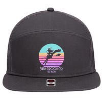 Retro Salem Broom Co. Est 1692 Halloween 7 Panel Mesh Trucker Snapback Hat