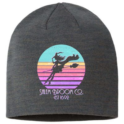 Retro Salem Broom Co. Est 1692 Halloween Sustainable Beanie