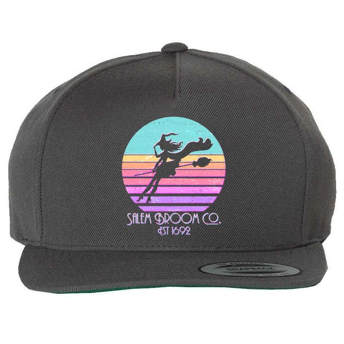 Retro Salem Broom Co. Est 1692 Halloween Wool Snapback Cap