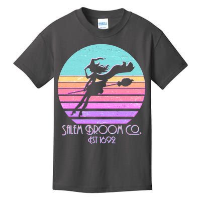 Retro Salem Broom Co. Est 1692 Halloween Kids T-Shirt