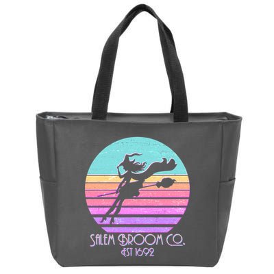 Retro Salem Broom Co. Est 1692 Halloween Zip Tote Bag